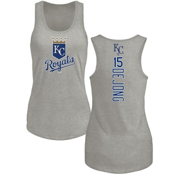 Women's Kansas City Royals Paul DeJong ＃15 Backer Tank Top Ash