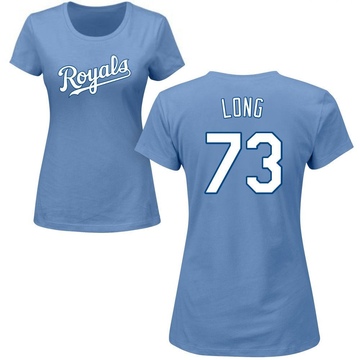 Women's Kansas City Royals Sam Long ＃73 Roster Name & Number T-Shirt - Light Blue