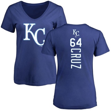 Women's Kansas City Royals Steven Cruz ＃64 Backer Slim Fit T-Shirt - Royal