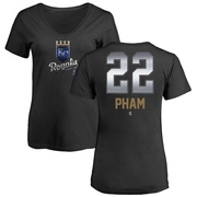 Women's Kansas City Royals Tommy Pham ＃22 Midnight Mascot V-Neck T-Shirt - Black