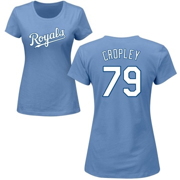 Women's Kansas City Royals Tyler Cropley ＃79 Roster Name & Number T-Shirt - Light Blue