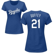 Women's Kansas City Royals Tyler Duffey ＃21 Roster Name & Number T-Shirt - Royal