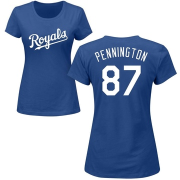 Women's Kansas City Royals Walter Pennington ＃87 Roster Name & Number T-Shirt - Royal