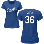 Women's Kansas City Royals Will Klein ＃36 Roster Name & Number T-Shirt - Royal