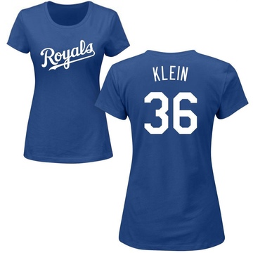 Women's Kansas City Royals Will Klein ＃36 Roster Name & Number T-Shirt - Royal