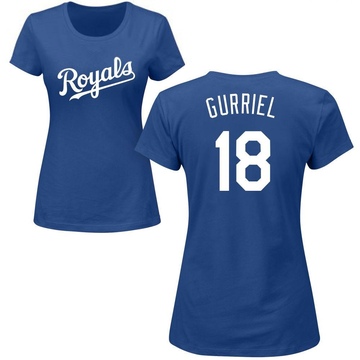 Women's Kansas City Royals Yuli Gurriel ＃18 Roster Name & Number T-Shirt - Royal