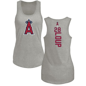 Women's Los Angeles Angels Aaron Loup ＃28 Backer Tank Top Ash