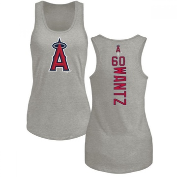 Women's Los Angeles Angels Andrew Wantz ＃60 Backer Tank Top Ash