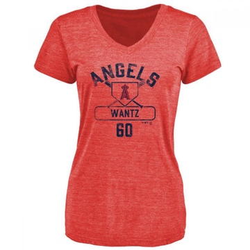 Women's Los Angeles Angels Andrew Wantz ＃60 Base Runner T-Shirt - Red