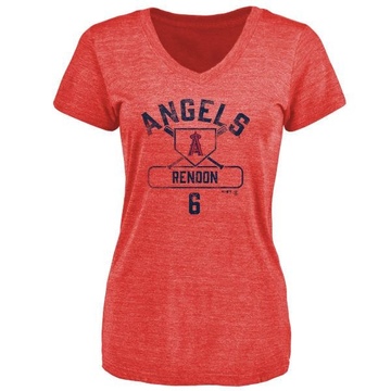 Women's Los Angeles Angels Anthony Rendon ＃6 Base Runner T-Shirt - Red