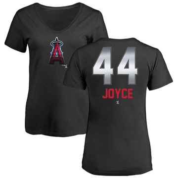 Women's Los Angeles Angels Ben Joyce ＃44 Midnight Mascot V-Neck T-Shirt - Black