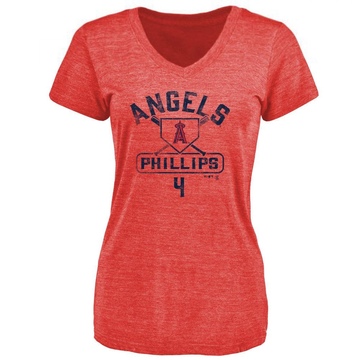 Women's Los Angeles Angels Brett Phillips ＃4 Base Runner T-Shirt - Red