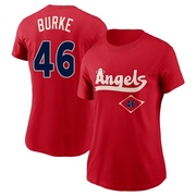 Women's Los Angeles Angels Brock Burke ＃46 2022 City Connect Name & Number T-Shirt - Red