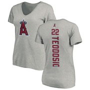 Women's Los Angeles Angels Bryce Teodosio ＃22 Backer Slim Fit T-Shirt Ash