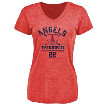 Women's Los Angeles Angels Bryce Teodosio ＃22 Base Runner T-Shirt - Red