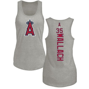 Women's Los Angeles Angels Chad Wallach ＃35 Backer Tank Top Ash