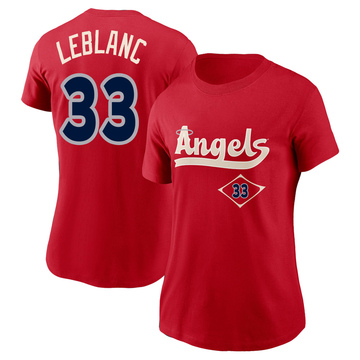 Women's Los Angeles Angels Charles Leblanc ＃33 2022 City Connect Name & Number T-Shirt - Red