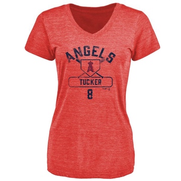 Women's Los Angeles Angels Cole Tucker ＃8 Base Runner T-Shirt - Red