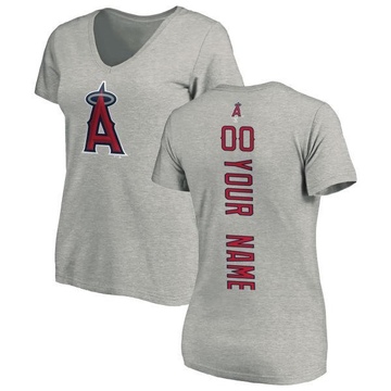 Women's Los Angeles Angels Custom ＃00 Backer Slim Fit T-Shirt Ash