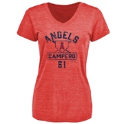 Women's Los Angeles Angels Gustavo Campero ＃51 Base Runner T-Shirt - Red