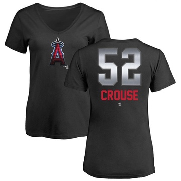 Women's Los Angeles Angels Hans Crouse ＃52 Midnight Mascot V-Neck T-Shirt - Black