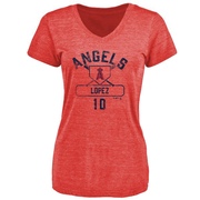 Women's Los Angeles Angels Jack Lopez ＃10 Base Runner T-Shirt - Red