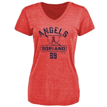 Women's Los Angeles Angels Jose Soriano ＃59 Base Runner T-Shirt - Red