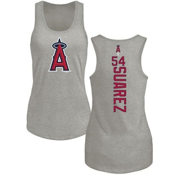 Women's Los Angeles Angels Jose Suarez ＃54 Backer Tank Top Ash