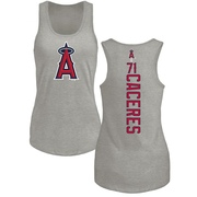 Women's Los Angeles Angels Kelvin Caceres ＃71 Backer Tank Top Ash