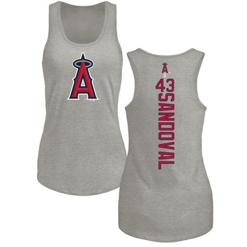 Women's Los Angeles Angels Patrick Sandoval ＃43 Backer Tank Top Ash