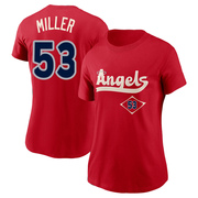 Women's Los Angeles Angels Ryan Miller ＃53 2022 City Connect Name & Number T-Shirt - Red