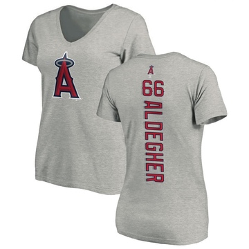 Women's Los Angeles Angels Samuel Aldegheri ＃66 Backer Slim Fit T-Shirt Ash