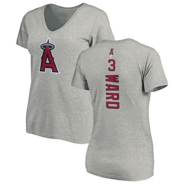 Women's Los Angeles Angels Taylor Ward ＃3 Backer Slim Fit T-Shirt Ash