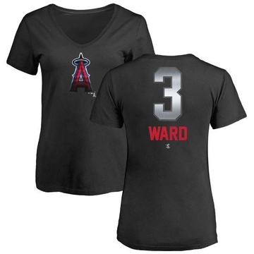 Women's Los Angeles Angels Taylor Ward ＃3 Midnight Mascot V-Neck T-Shirt - Black