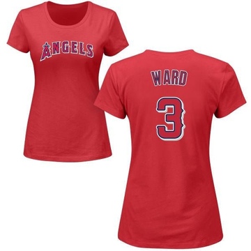 Women's Los Angeles Angels Taylor Ward ＃3 Roster Name & Number T-Shirt - Red