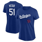 Women's Los Angeles Dodgers Alex Vesia ＃51 2022 City Connect Name & Number T-Shirt - Royal