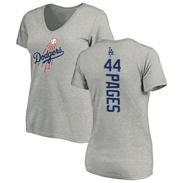 Women's Los Angeles Dodgers Andy Pages ＃44 Backer Slim Fit T-Shirt Ash