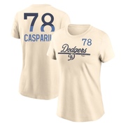 Women's Los Angeles Dodgers Ben Casparius ＃78 2024 City Connect Speed Name & Number T-Shirt - Cream