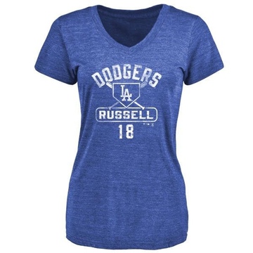 Women's Los Angeles Dodgers Bill Russell ＃18 Base Runner T-Shirt - Royal