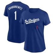 Women's Los Angeles Dodgers Billy Grabarkewitz ＃1 2022 City Connect Name & Number T-Shirt - Royal