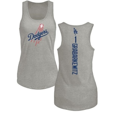 Women's Los Angeles Dodgers Billy Grabarkewitz ＃1 Backer Tank Top Ash