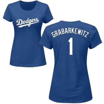 Women's Los Angeles Dodgers Billy Grabarkewitz ＃1 Roster Name & Number T-Shirt - Royal