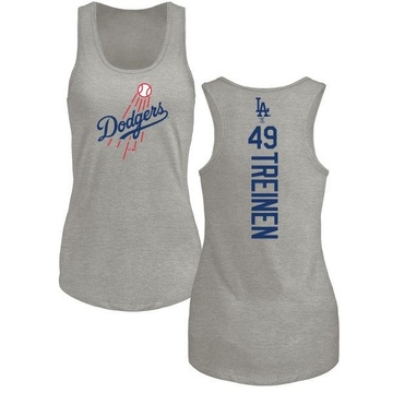 Women's Los Angeles Dodgers Blake Treinen ＃49 Backer Tank Top Ash