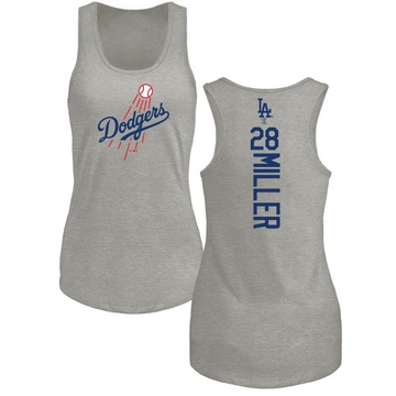 Women's Los Angeles Dodgers Bobby Miller ＃28 Backer Tank Top Ash