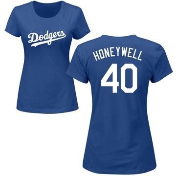 Women's Los Angeles Dodgers Brent Honeywell ＃40 Roster Name & Number T-Shirt - Royal