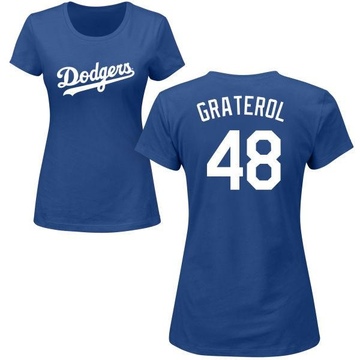 Women's Los Angeles Dodgers Brusdar Graterol ＃48 Roster Name & Number T-Shirt - Royal