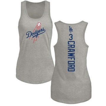 Women's Los Angeles Dodgers Carl Crawford ＃3 Backer Tank Top Ash