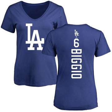 Women's Los Angeles Dodgers Cavan Biggio ＃6 Backer Slim Fit T-Shirt - Royal