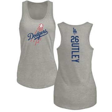 Women's Los Angeles Dodgers Chase Utley ＃26 Backer Tank Top Ash