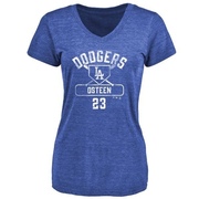 Women's Los Angeles Dodgers Claude Osteen ＃23 Base Runner T-Shirt - Royal